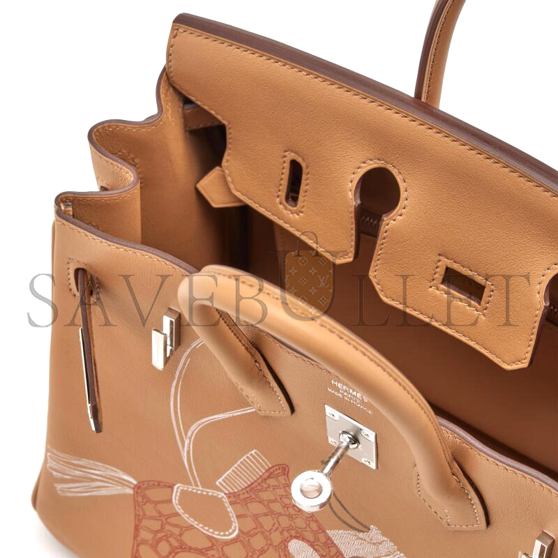 HERMES MASTER BIRKIN 25 BISCUIT SWIFT PALLADIUM HARDWARE (25*20*13cm)